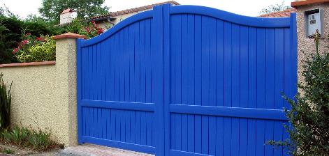 blue aluminium gate